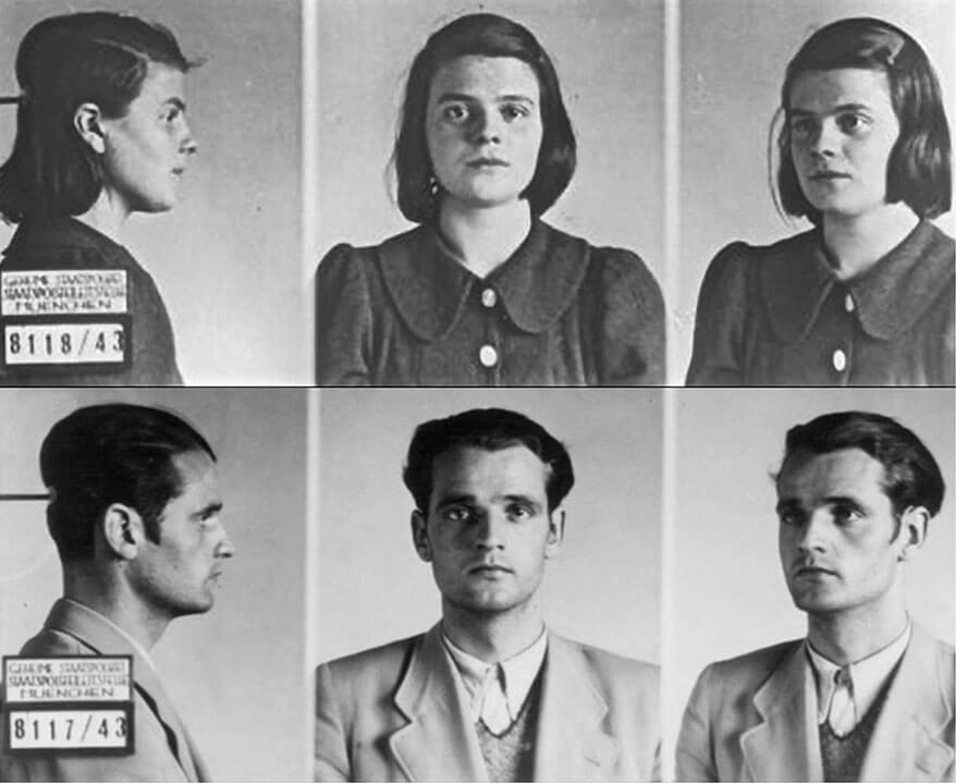 The White Rose, founded in Munich, Germany in 1942, was a non-violent student resistance group led by Hans Scholl and Sophie Scholl.
