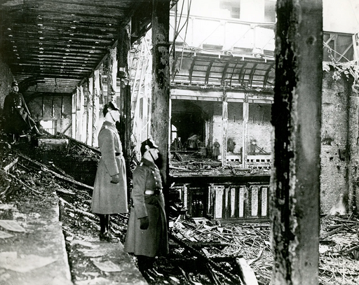 Interior fire damage of the Reichstag in Berlin, Germany 1933.